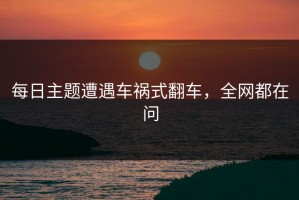 每日主题遭遇车祸式翻车，全网都在问