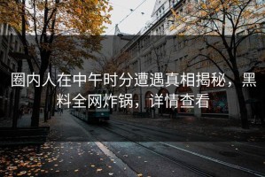 圈内人在中午时分遭遇真相揭秘，黑料全网炸锅，详情查看