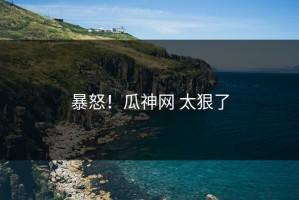 暴怒！瓜神网 太狠了