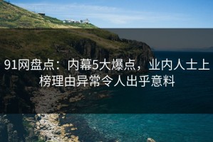 91网盘点：内幕5大爆点，业内人士上榜理由异常令人出乎意料