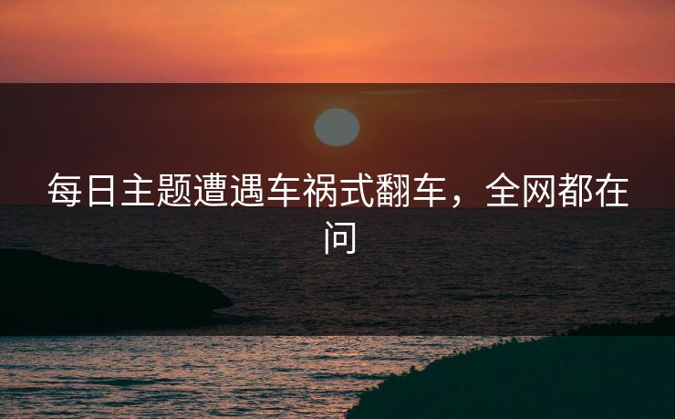 每日主题遭遇车祸式翻车，全网都在问