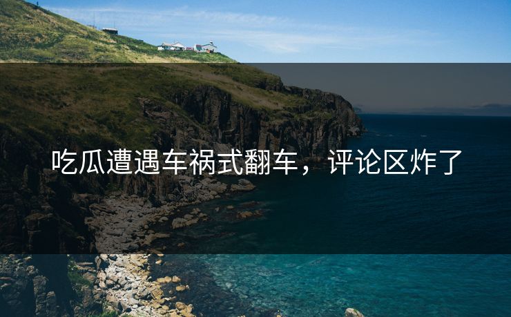 吃瓜遭遇车祸式翻车，评论区炸了