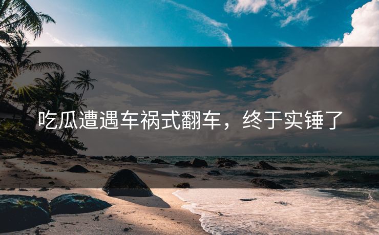 吃瓜遭遇车祸式翻车，终于实锤了
