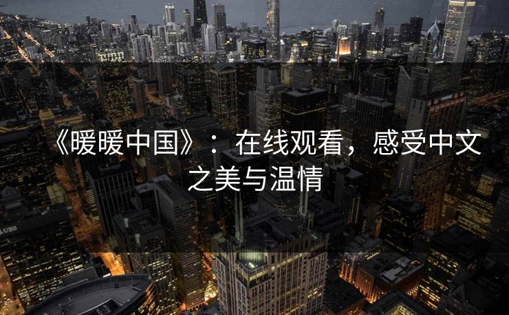 《暖暖中国》：在线观看，感受中文之美与温情