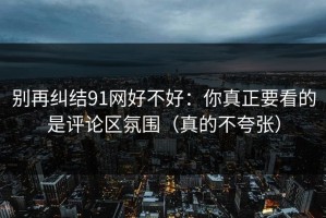 别再纠结91网好不好：你真正要看的是评论区氛围（真的不夸张）