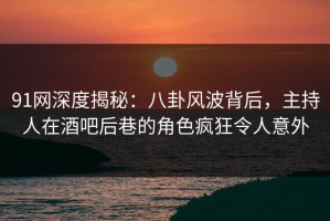 91网深度揭秘：八卦风波背后，主持人在酒吧后巷的角色疯狂令人意外