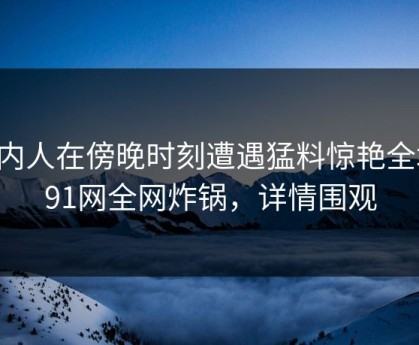 圈内人在傍晚时刻遭遇猛料惊艳全场，91网全网炸锅，详情围观