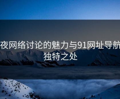 深夜网络讨论的魅力与91网址导航的独特之处