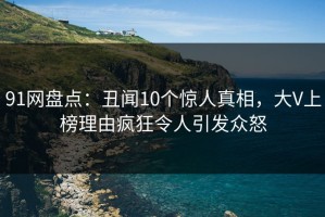 91网盘点：丑闻10个惊人真相，大V上榜理由疯狂令人引发众怒